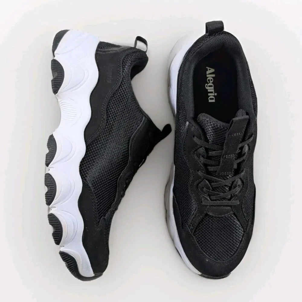 Alegria Boom Joy Sneakers Women's 40 9.5-10 Black White Slip Resistant - Picture 1 of 9